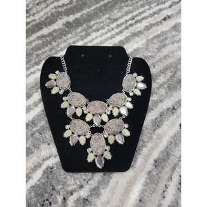 Silver Stone Statement Necklace